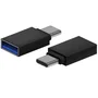 AISENS Mini Adaptador Aluminio USB 3.2 Gen1 3A Negro (USB-C Macho a USB-A Hembra)
